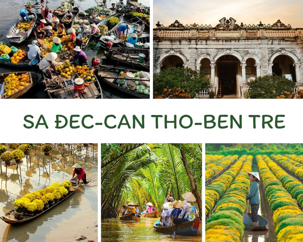 2D1N TOUR | SA DEC - CAN THO - MY THO - BEN TRE: HUNG THY FLOWER VILLAGE - HUYNH THUY LE ANCIENT HOUSE - CAI RANG FLOATING MARKET - CON LAN CON PHUNG (FROM HO CHI MINH)